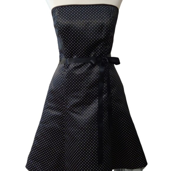 Vintage Jessica McClintock for Gunne Sax Retro Polka Dot Strapless Tulle Dress - Picture 4 of 9